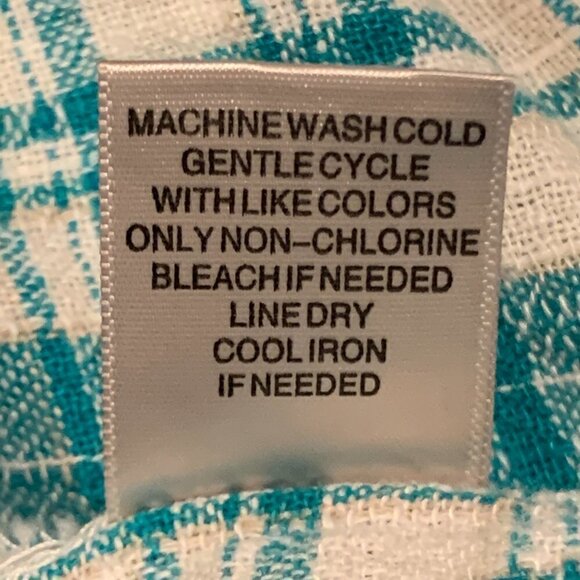 Christopher & Banks Linen Blend Plaid Short Sleeve Button Up Top Sz S #44F - Picture 8 of 8